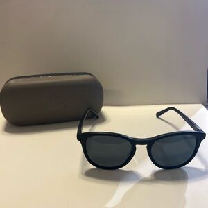 Harley Davidson Black Round Sunglasses Unisex Matte Frame UV Protection w/ Case
